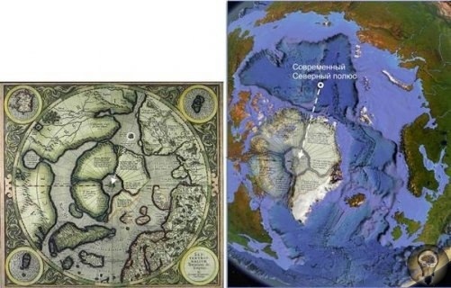 Сопоставление древних карт современному рельефу. КАРТА МЕРКАТОРА Многочисленные древние источники свидетельствуют, что Гиперборея находилась на Северном полюсе. В частности, древнеиндийский эпос